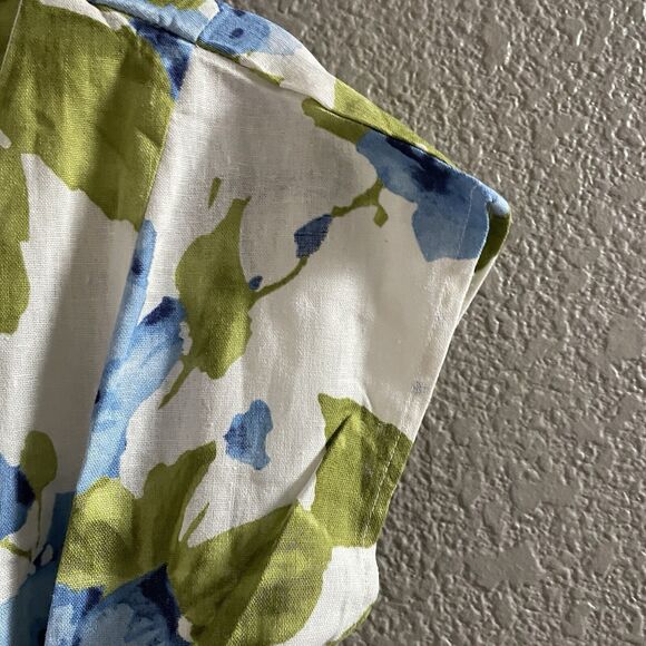 Clues Collection VTG Maxi Wrap Dress Womens 12 Floral Cottagecore Linen Prairie - Picture 4 of 8